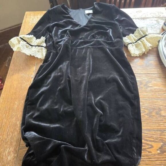NWOT TUCKERNUCK Black Velvet Odette Midi Dress Size XXL - Picture 3 of 6